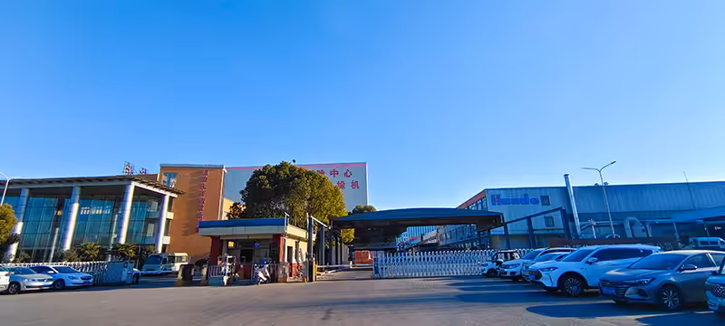 Front view of the factory production workshop and office building