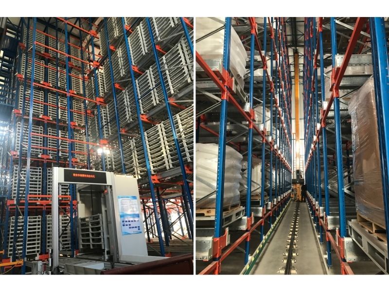 Automated warehouse with shuttle and stacker crane