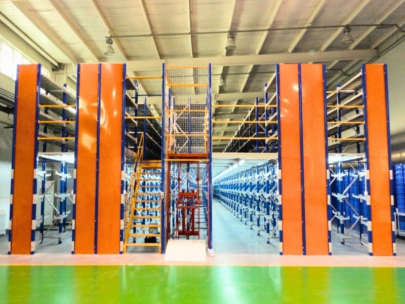 Multi-tier Mezzanine Shelving System