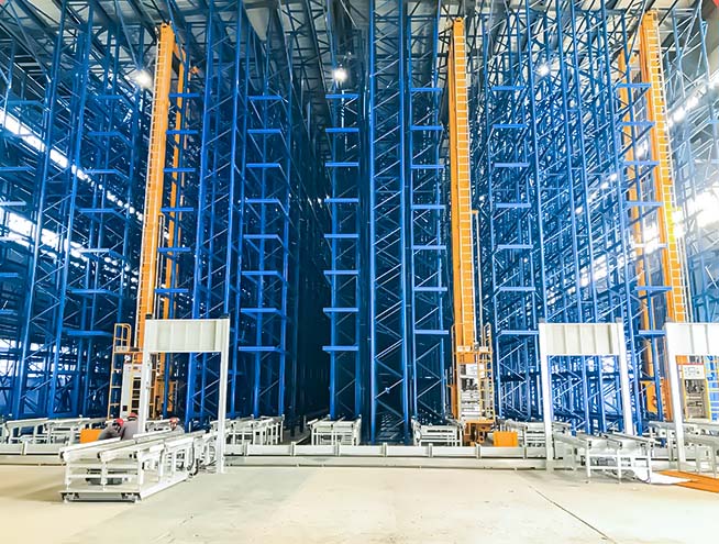 Building-Supported ASRS Warehouse with Stacker Crane