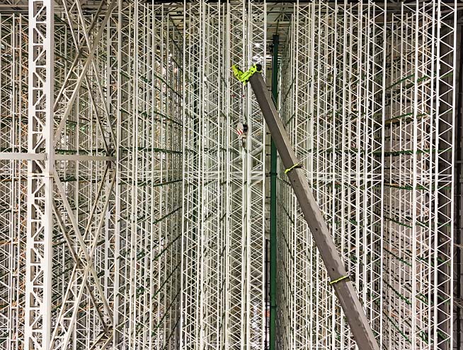 Double-Deep Stacker Crane ASRS Beer Warehouse